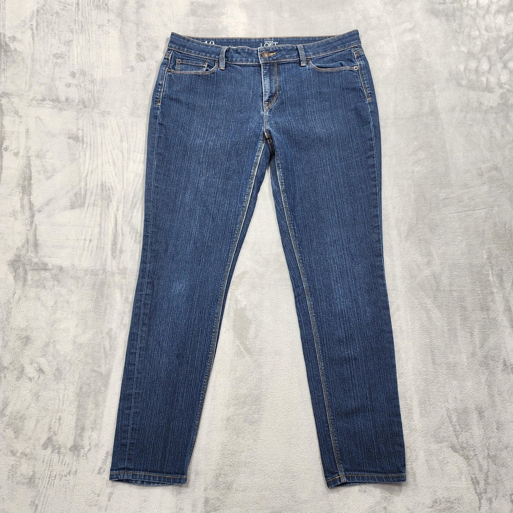 Ann Taylor LOFT Jeans Womens 10 Blue Mid Rise Curvy Skinny Stretch Denim Casual